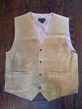 Vintage Basic Editions Men's Genuine Leather Tan Vest